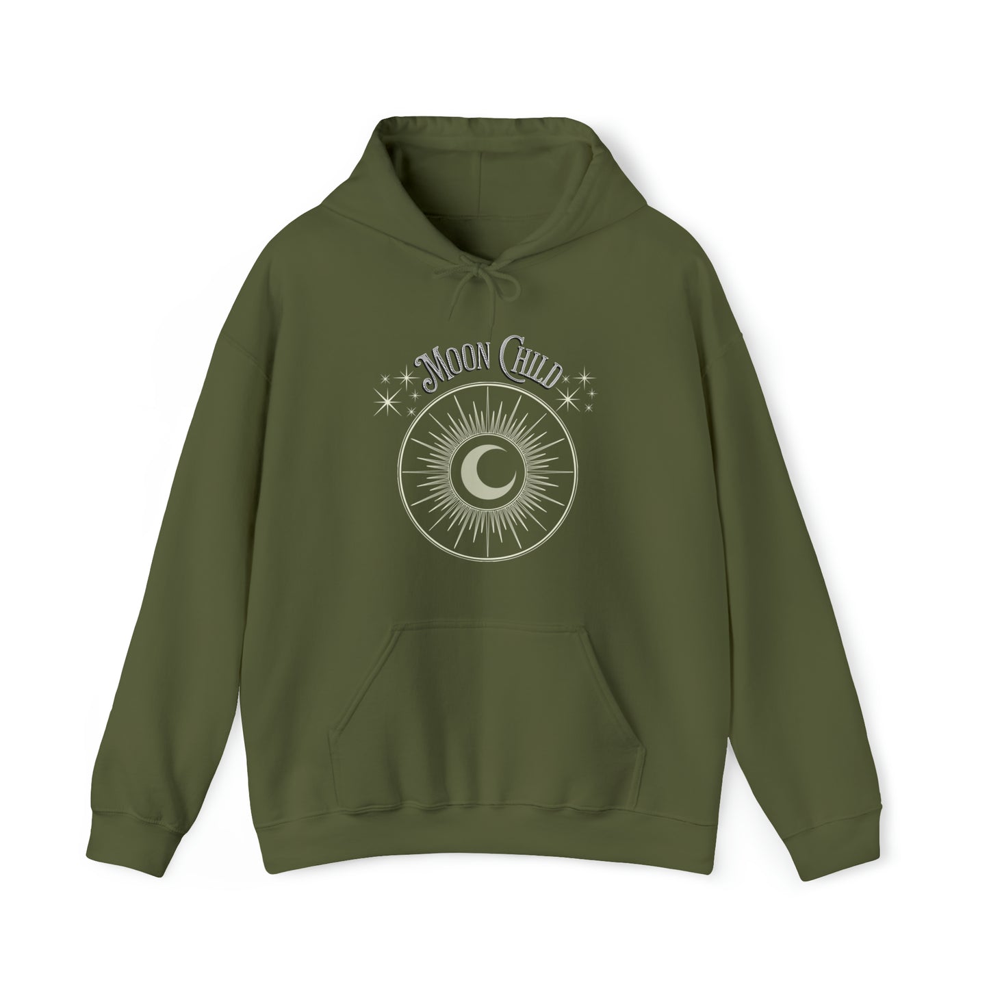 SolLingo Hoodie Moon Child Adult Unisex Heavy Blend™ Hooded Sweatshirt in 8 colors