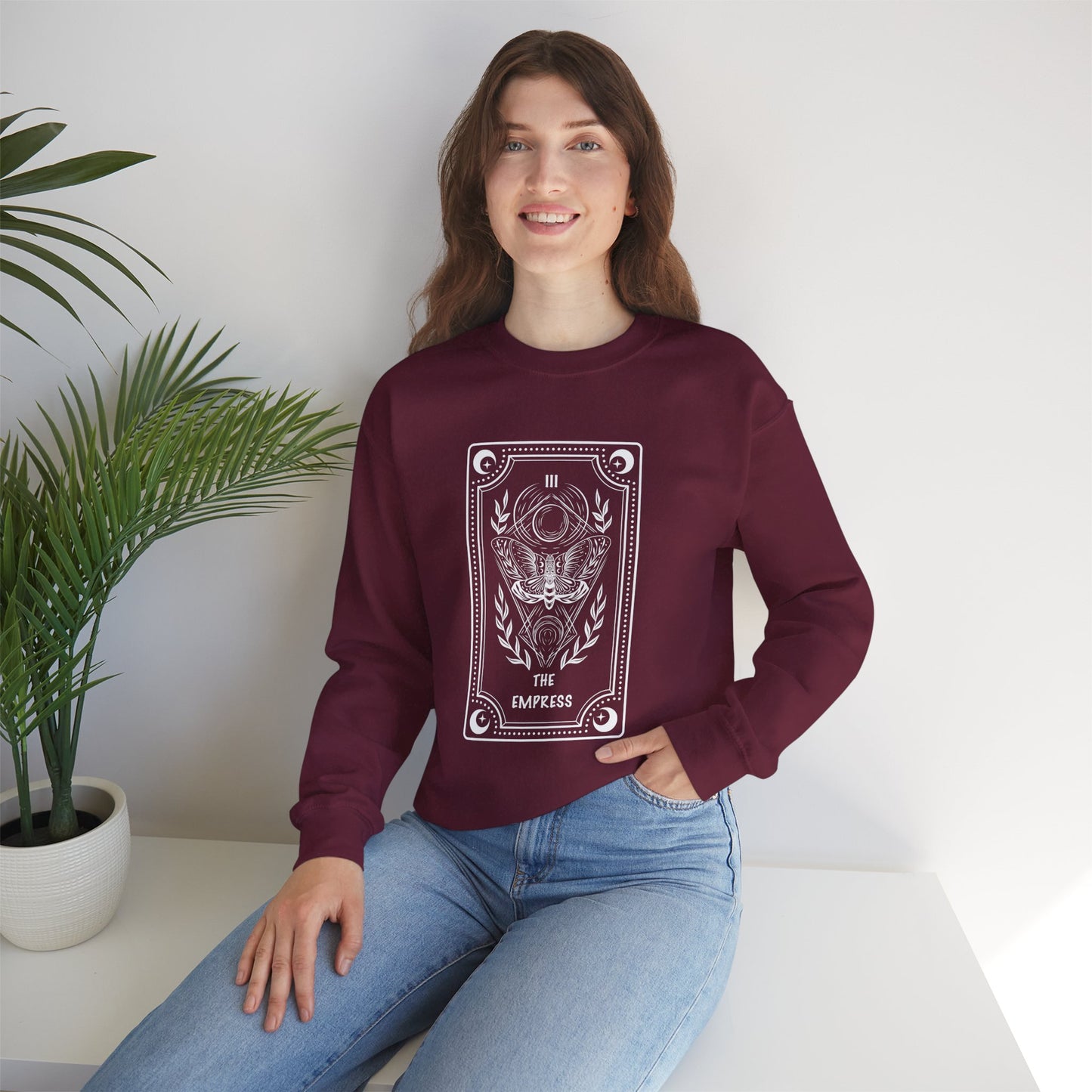 The Empress Tarot Adult Unisex Heavy Blend™ Crewneck Sweatshirt in 7 colors