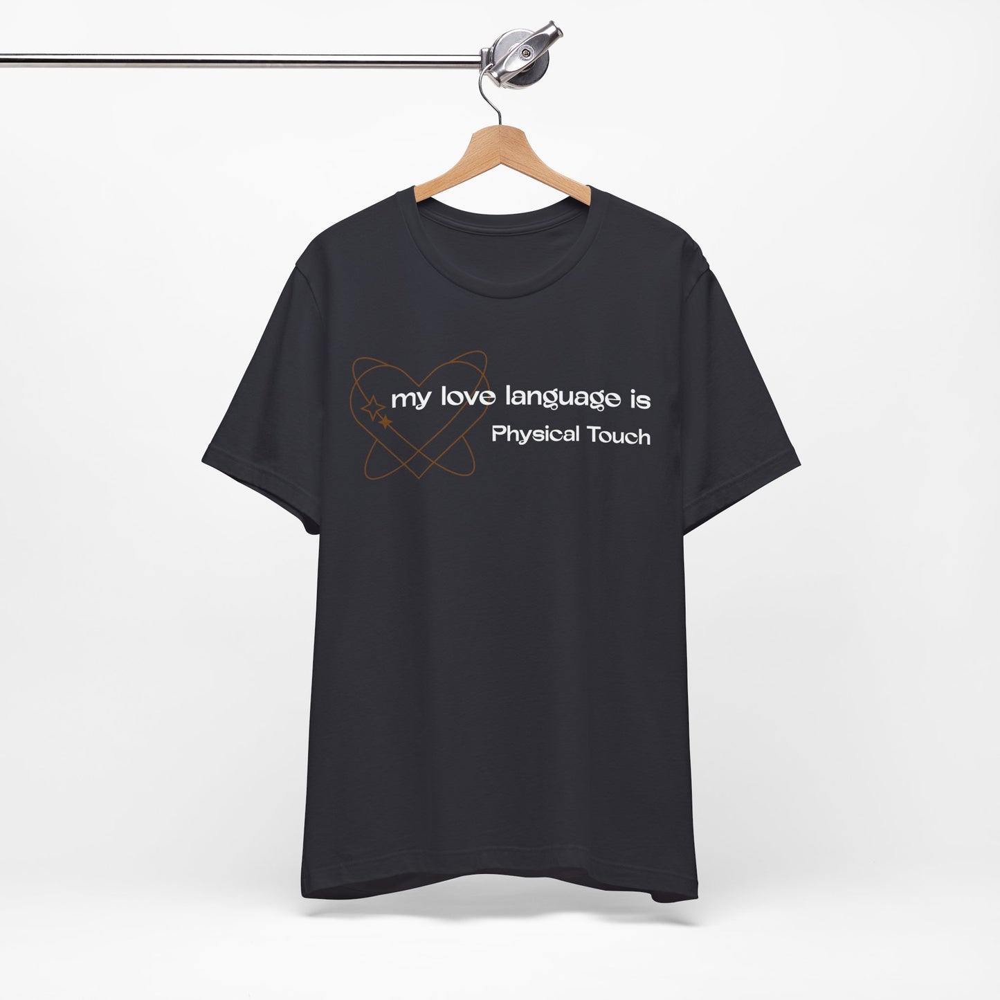 Physical Touch Don't Touch Me Adult Unisex Jersey Short Sleeve Tee in Black and Dark Grey