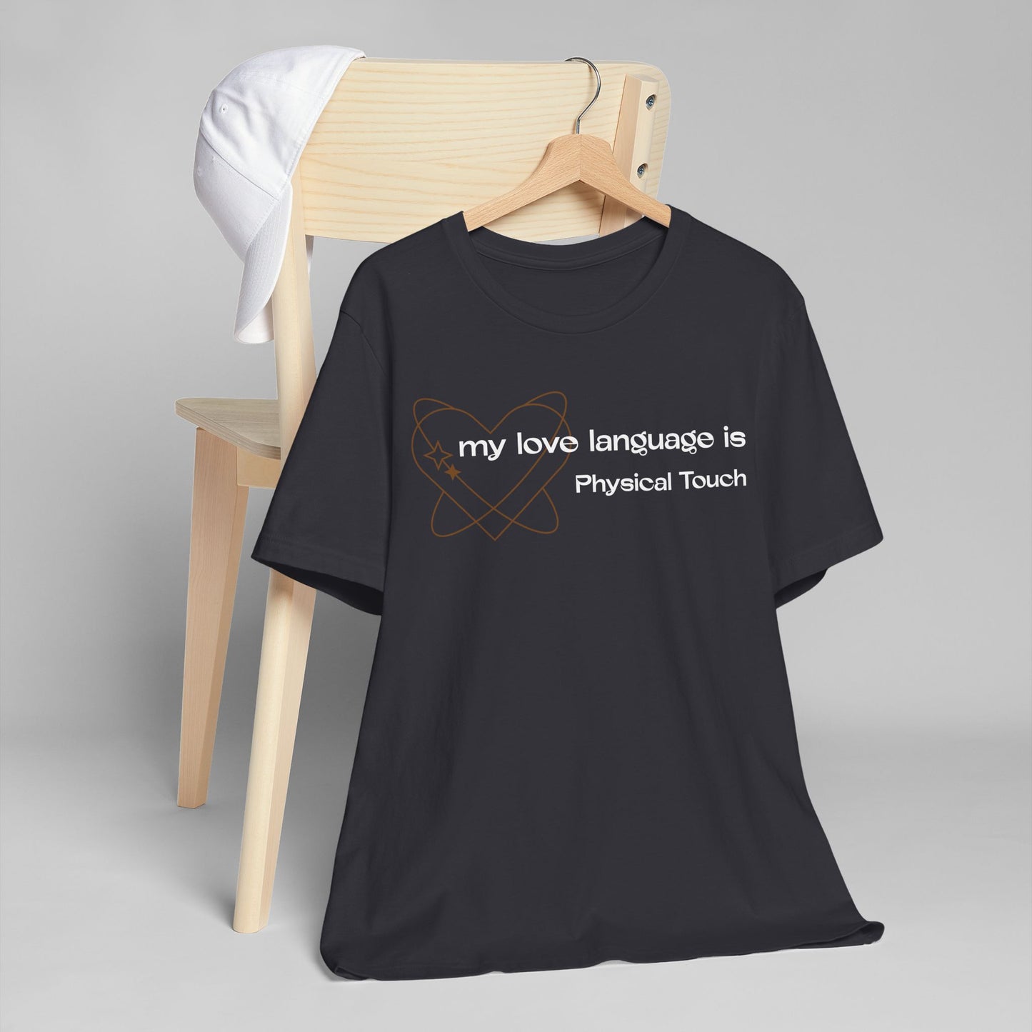 Physical Touch Don't Touch Me Adult Unisex Jersey Short Sleeve Tee in Black and Dark Grey