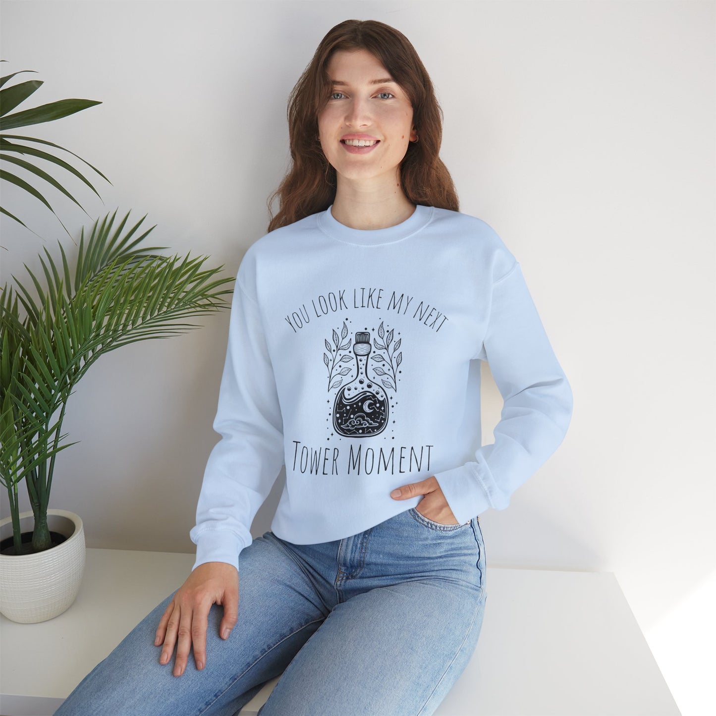 You Look Like My Next Tower Moment Adult Unisex Heavy Blend™ Crewneck Sweatshirt in 3 colors