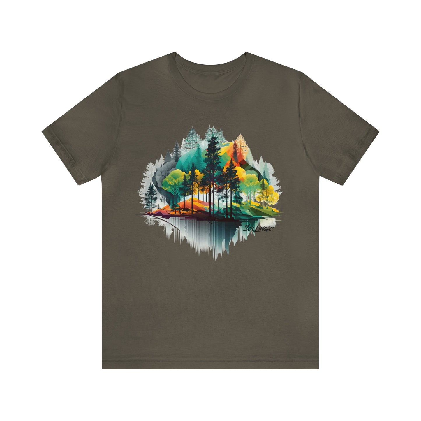 SolLingo Tee Bright Forrest Adult Unisex Jersey Short Sleeve Tee in 11 colors