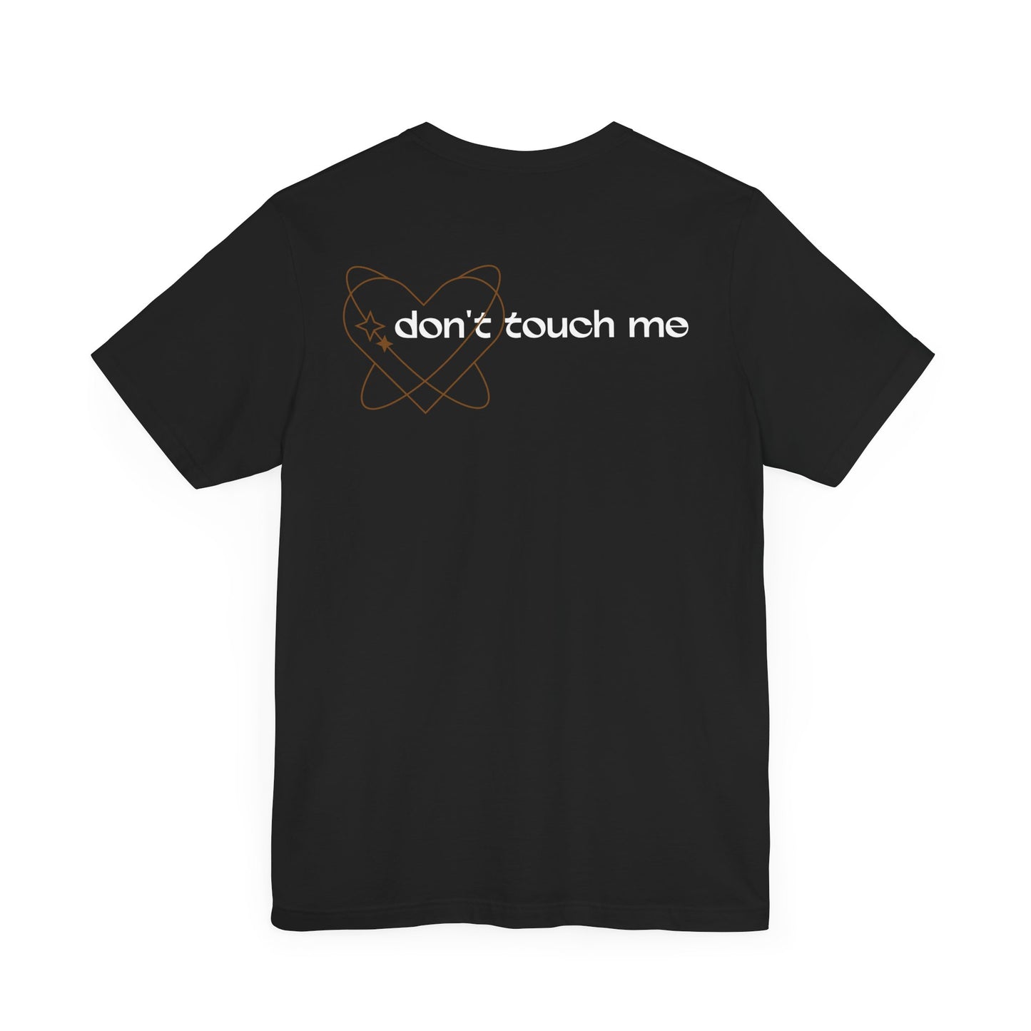 Physical Touch Don't Touch Me Adult Unisex Jersey Short Sleeve Tee in Black and Dark Grey