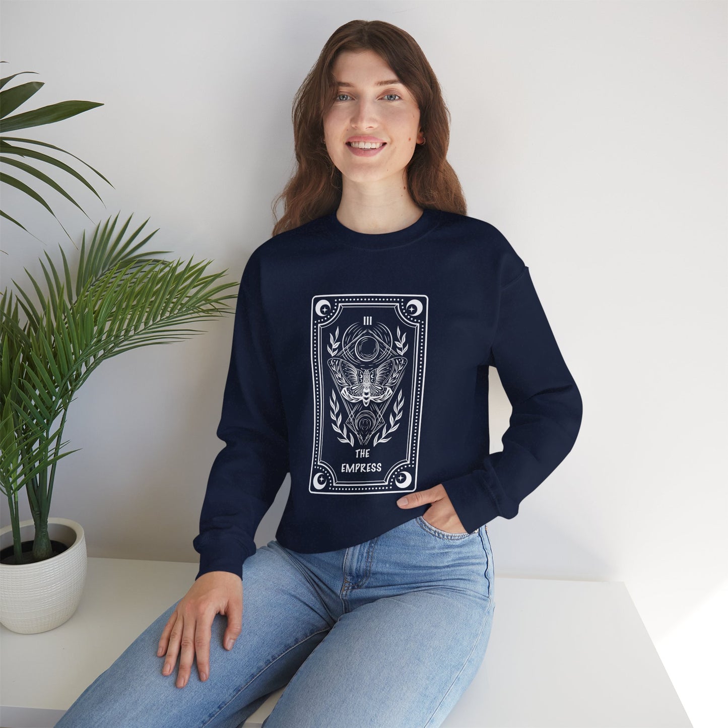 The Empress Tarot Adult Unisex Heavy Blend™ Crewneck Sweatshirt in 7 colors