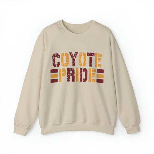 Shelby Coyotes Pride Adult Unisex Heavy Blend™ Crewneck Sweatshirt in Black, White, Grey, or Sand
