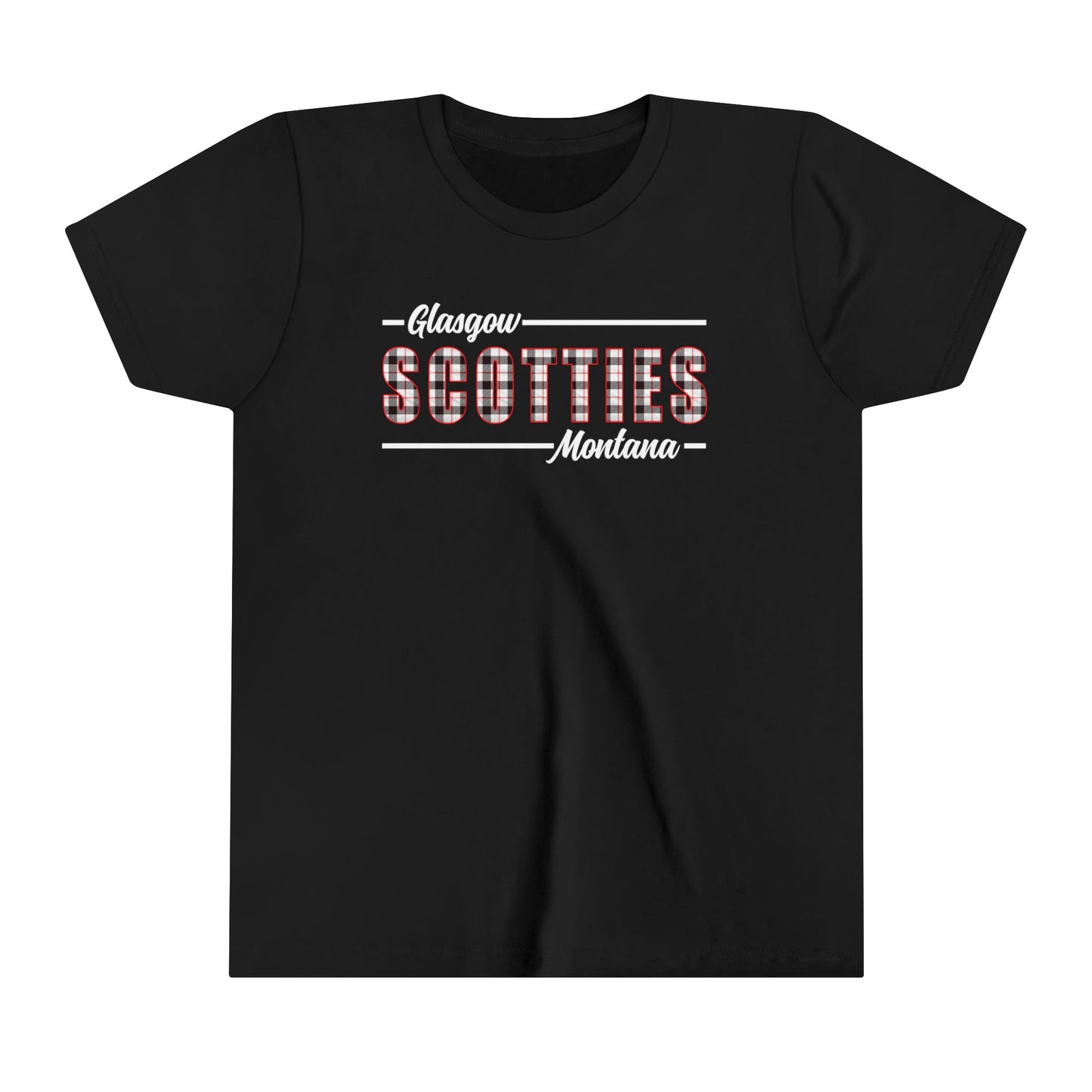 Glasgow Scotties Montana Plaid Youth Tee in Red and Black