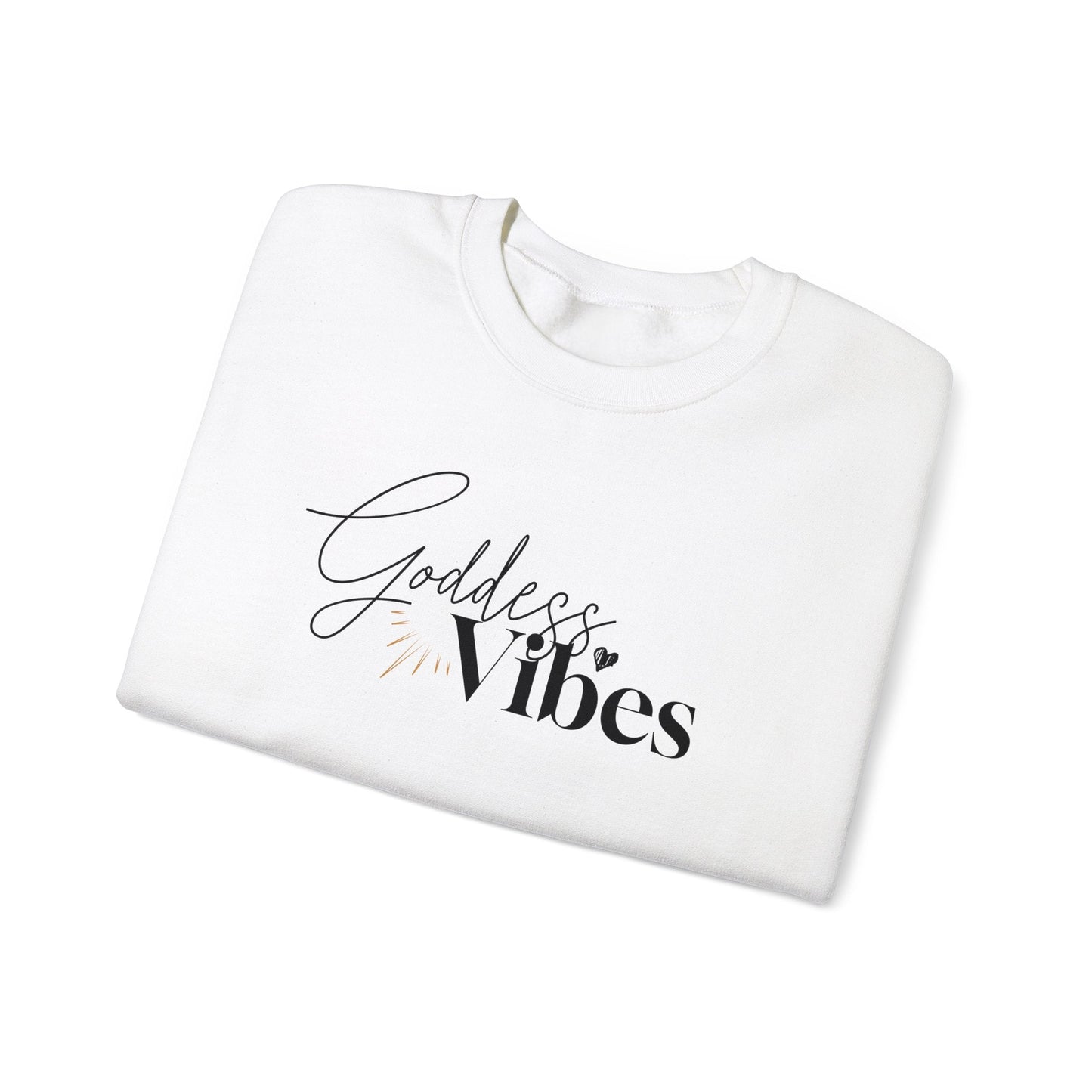Goddess Vibes Adult Unisex Heavy Blend™ Crewneck Sweatshirt in Black or White