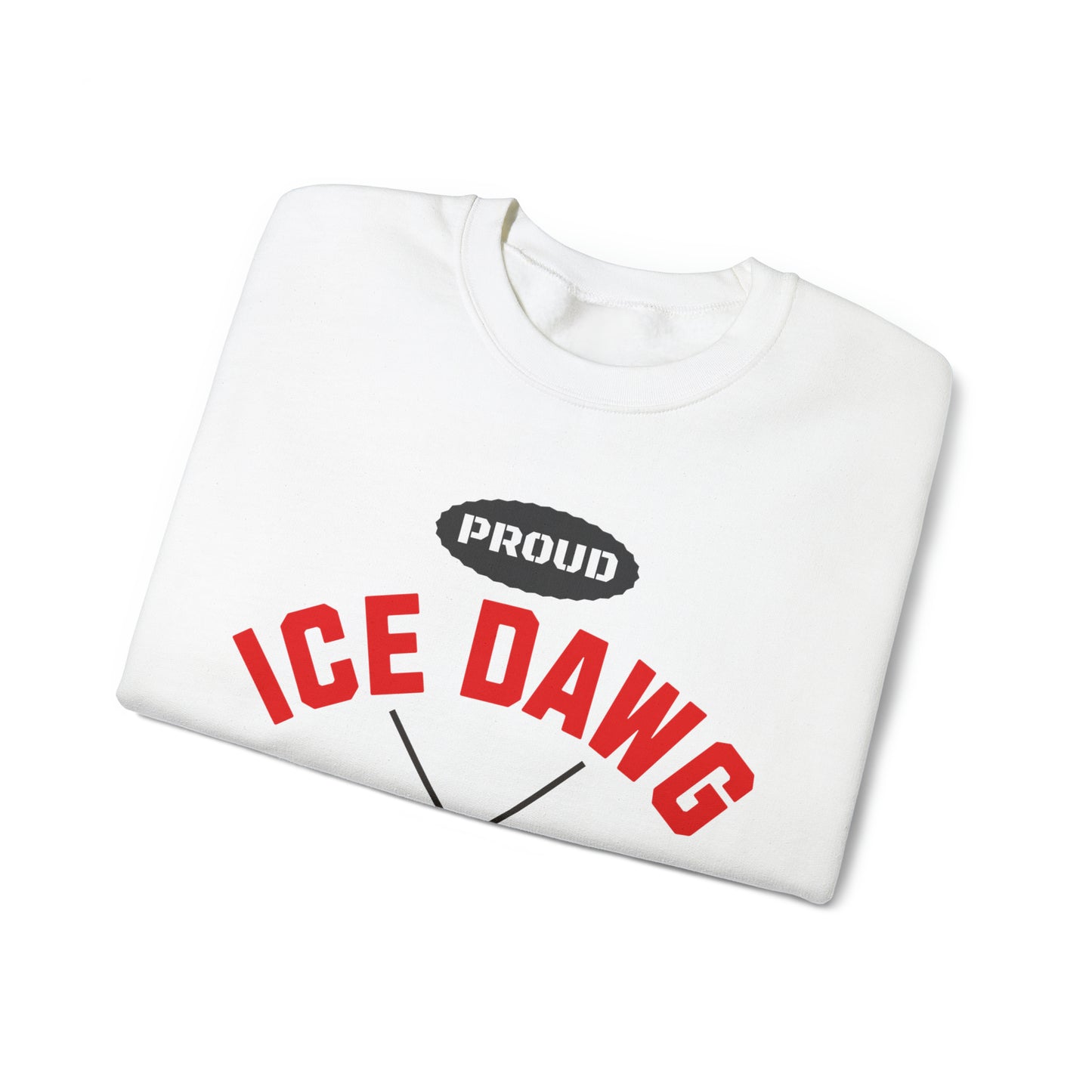 Glasgow Ice Dawgs Proud Mom Adult Unisex Heavy Blend™ Crewneck Sweatshirt in White, Grey, or Sand