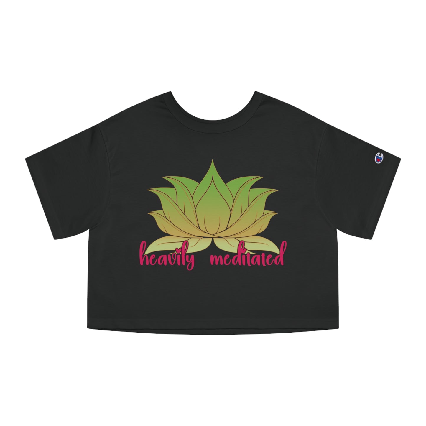 SolLingo Heavily Meditated Champion Women's Heritage Cropped T-Shirt in Black, White or Grey