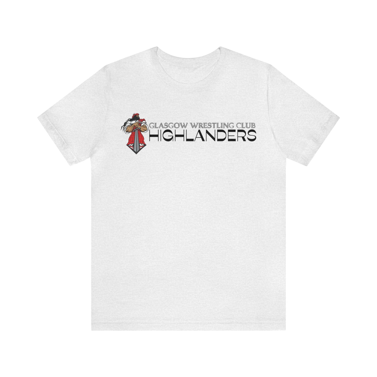 Glasgow Highlanders for him Adult Unisex Jersey Short Sleeve Tee in White, Athletic Heather, or Heather Red