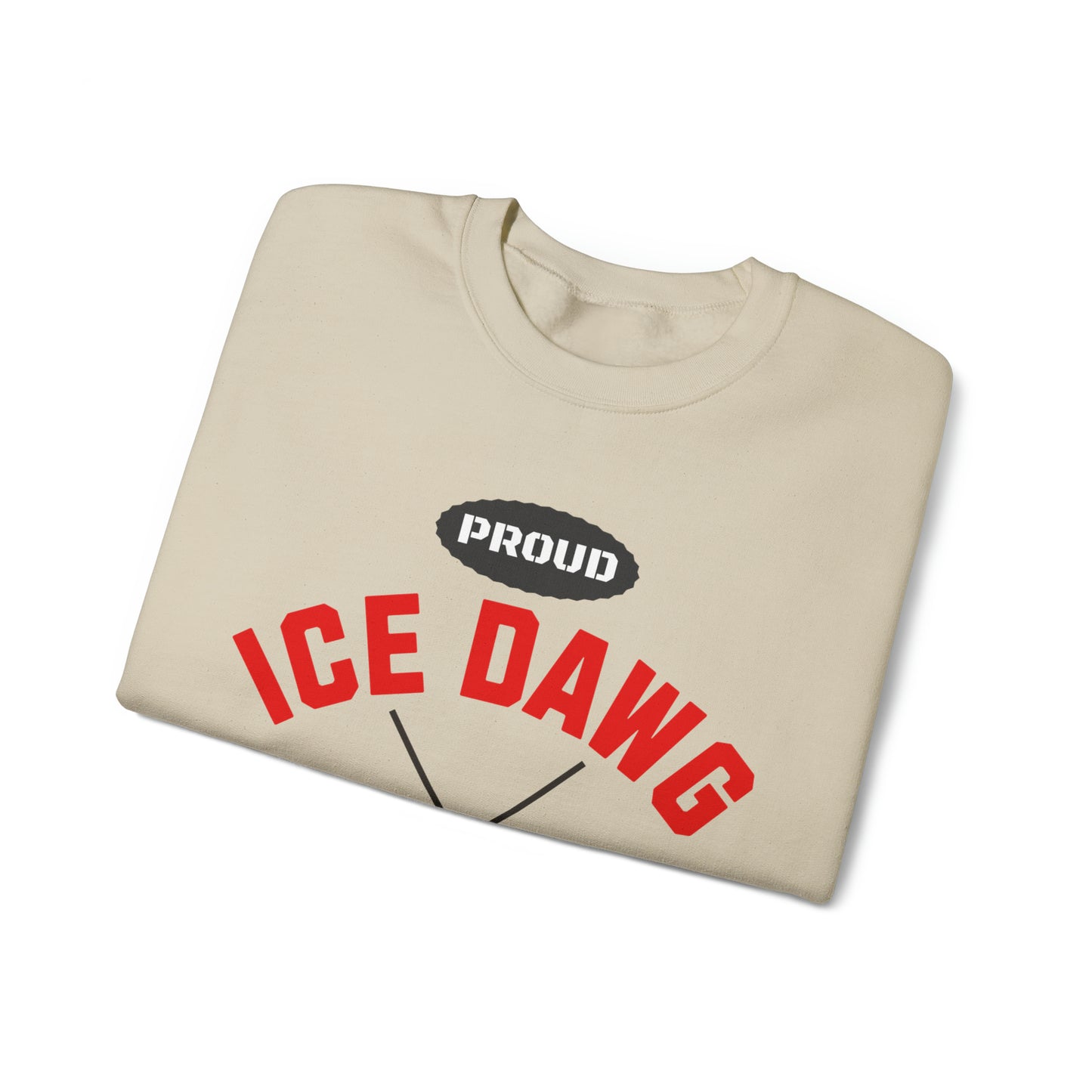 Glasgow Ice Dawgs Proud Mom Adult Unisex Heavy Blend™ Crewneck Sweatshirt in White, Grey, or Sand