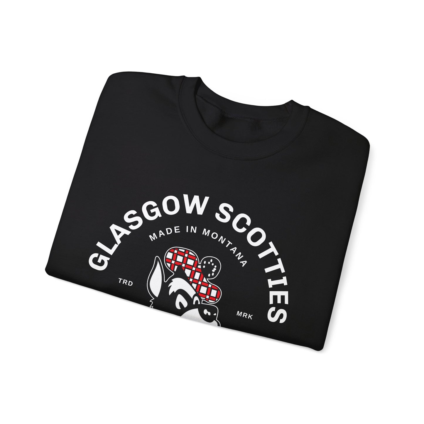 Glasgow Scotties Basketball Trademark Adult Unisex Heavy Blend™ Crewneck Sweatshirt in Black, Red or Dark Heather