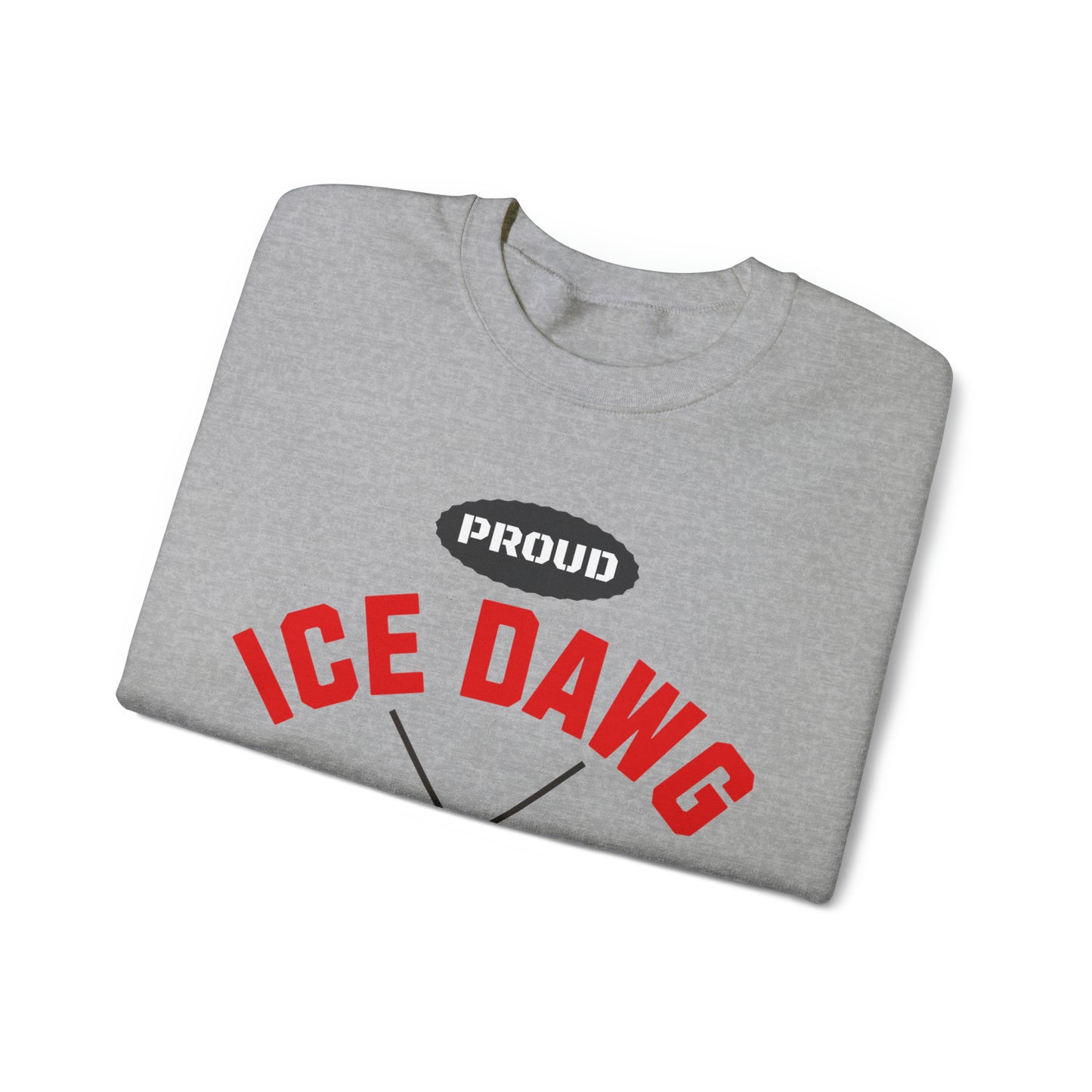 Glasgow Ice Dawgs Proud Mom Adult Unisex Heavy Blend™ Crewneck Sweatshirt in White, Grey, or Sand