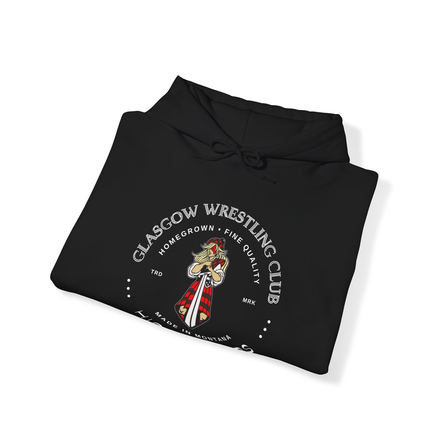 Glasgow Highlanders for her Trade Mark Adult Unisex Heavy Blend™ Hooded Sweatshirt in Red, Black, Dark Heather, or Sport Grey