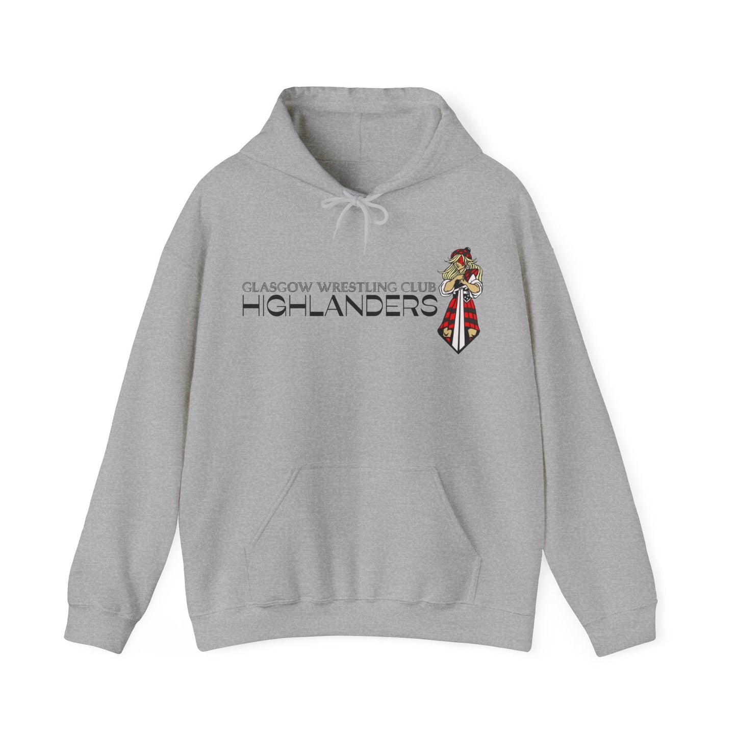 Glasgow Highlanders for her Adult Unisex Heavy Blend™ Hooded Sweatshirt in Red, White, or Sport Grey