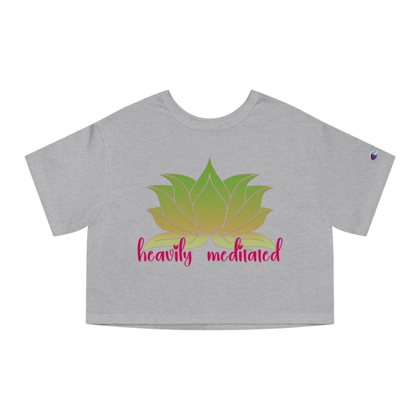 SolLingo Heavily Meditated Champion Women's Heritage Cropped T-Shirt in Black, White or Grey