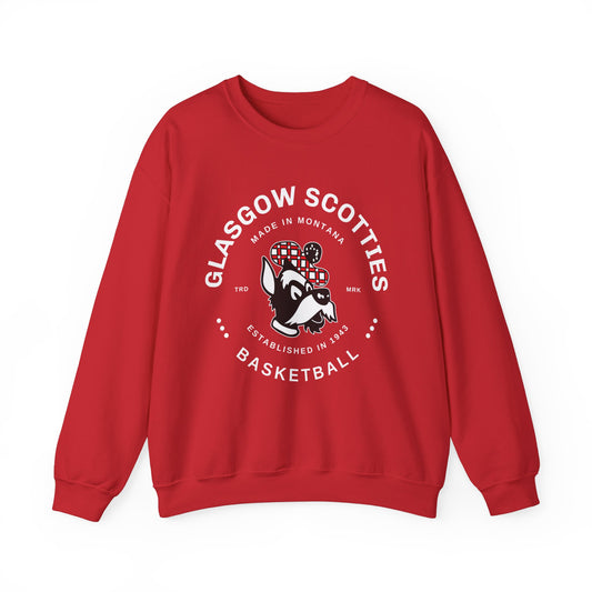 Glasgow Scotties Basketball Trademark Adult Unisex Heavy Blend™ Crewneck Sweatshirt in Black, Red or Dark Heather