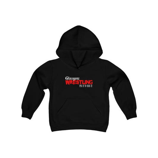 Glasgow Wrestling Pin it to Win it Youth Heavy Blend Hooded Sweatshirt in Black