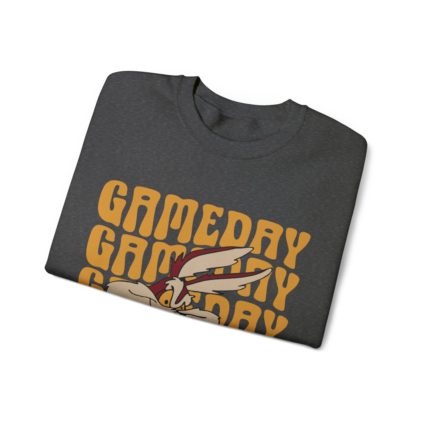 Shelby Coyotes Gameday Adult Unisex Heavy Blend™ Crewneck Sweatshirt in Black, White, Grey, Dark Heather, or Sand