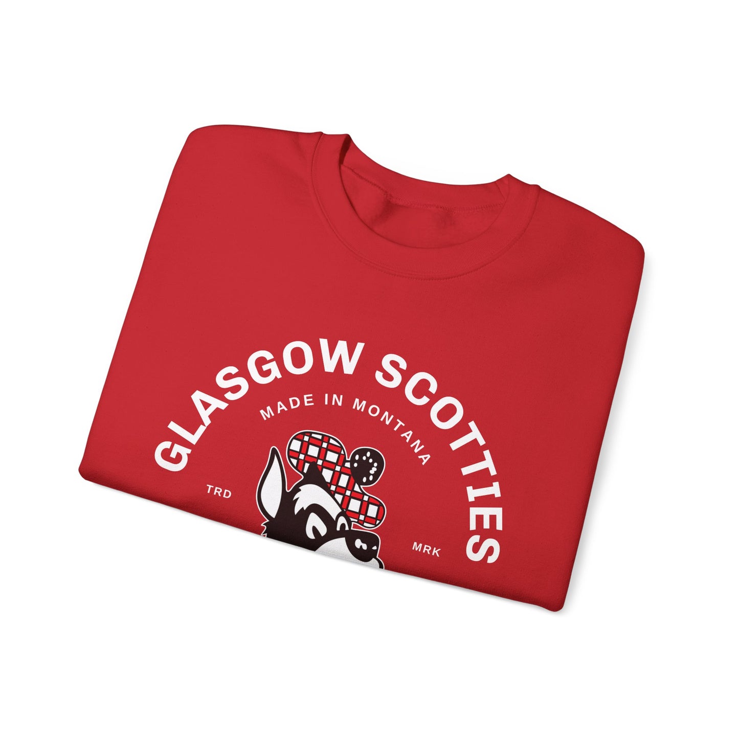 Glasgow Scotties Basketball Trademark Adult Unisex Heavy Blend™ Crewneck Sweatshirt in Black, Red or Dark Heather