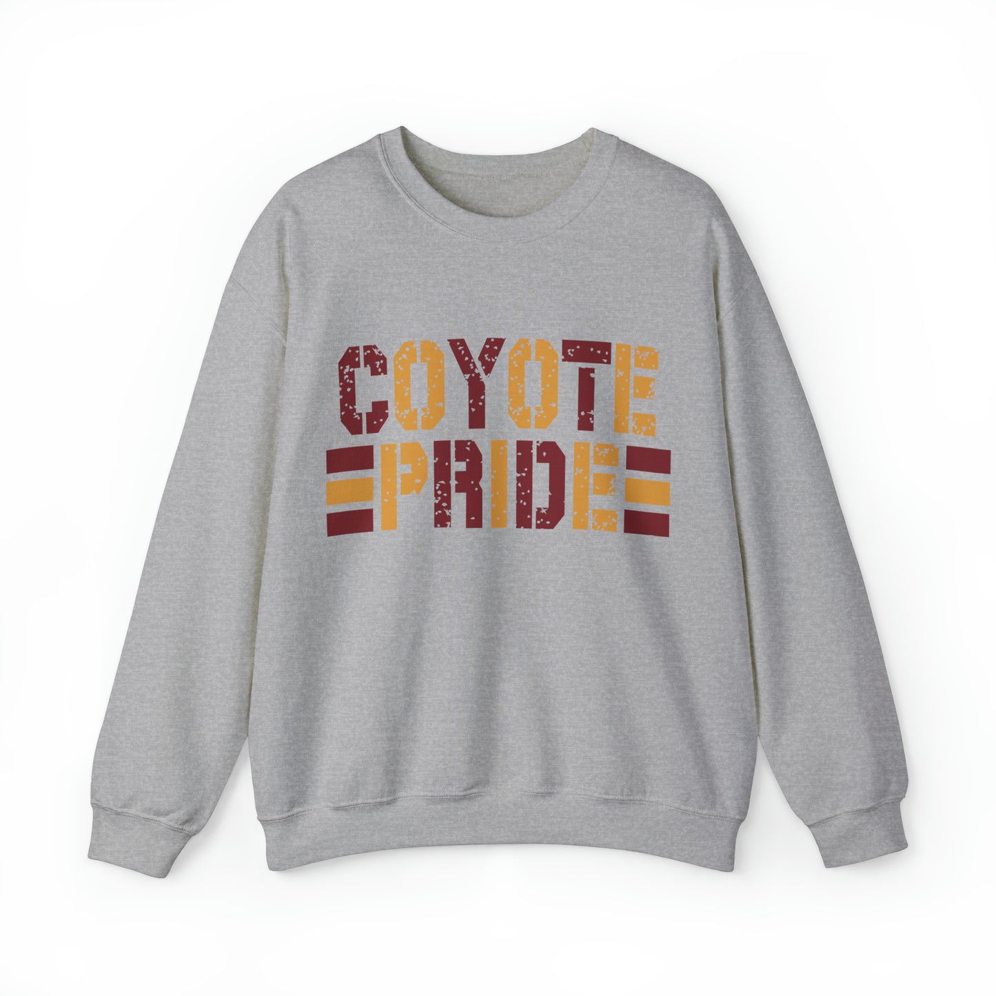 Shelby Coyotes Pride Adult Unisex Heavy Blend™ Crewneck Sweatshirt in Black, White, Grey, or Sand