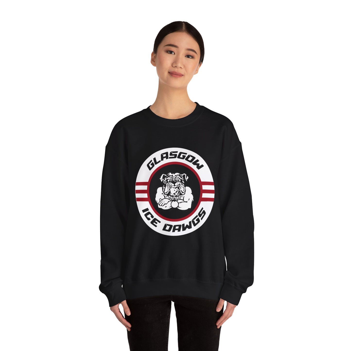 Glasgow Ice Dawgs Adult Unisex Heavy Blend™ Crewneck Sweatshirt in Black, Sport Grey, Dark Heather or White