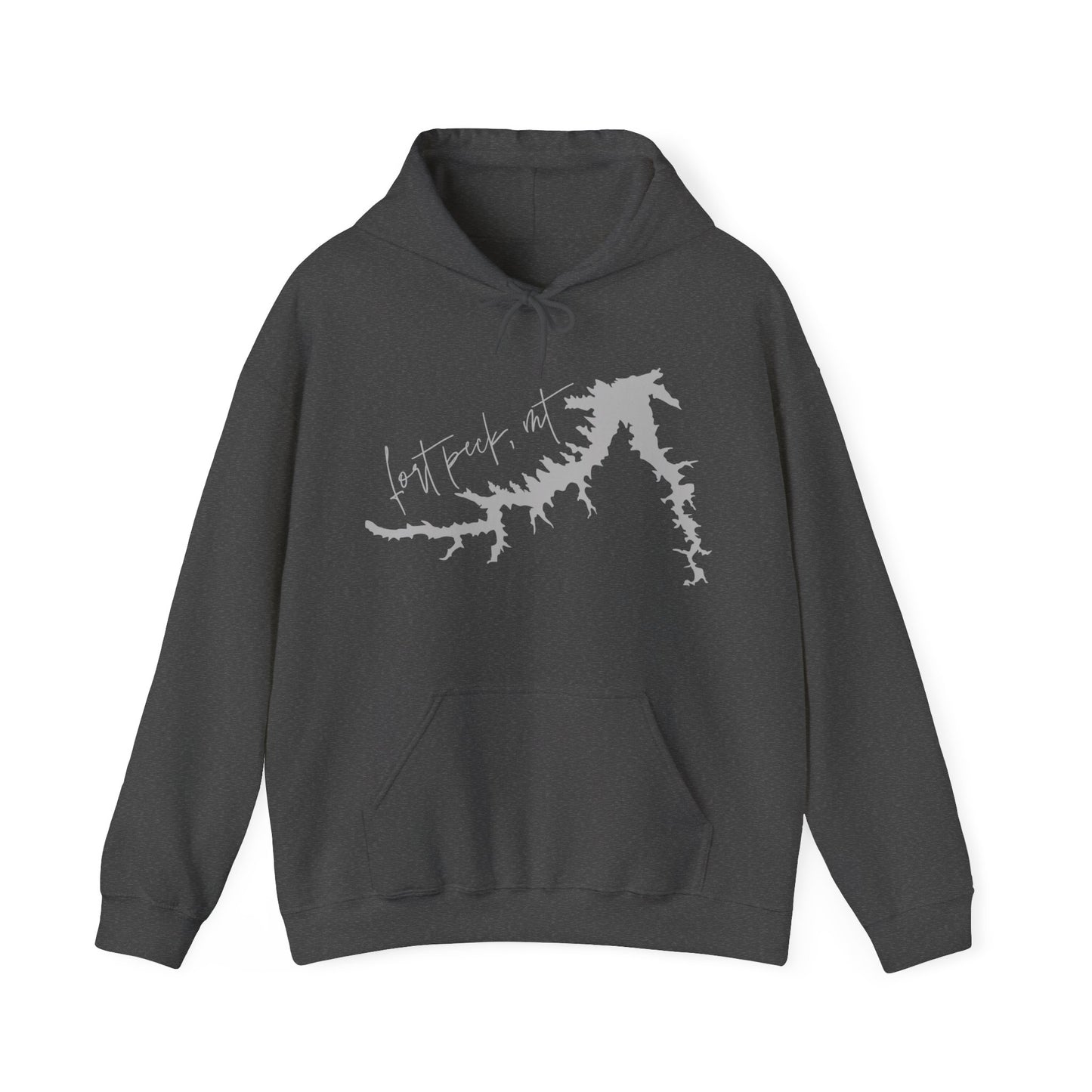 Naked Acres Fort Peck, MT Adult Unisex Heavy Blend™ Hooded Sweatshirt in White, Black, Military Green, Dark Heather, and Navy