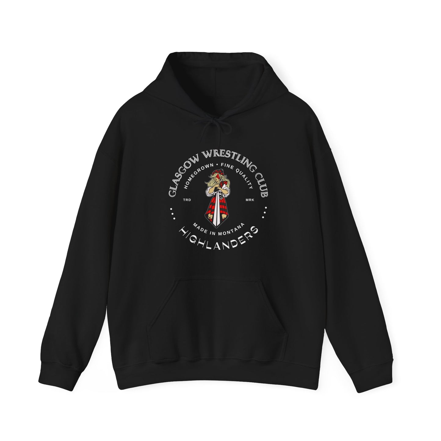 Glasgow Highlanders for her Trade Mark Adult Unisex Heavy Blend™ Hooded Sweatshirt in Red, Black, Dark Heather, or Sport Grey