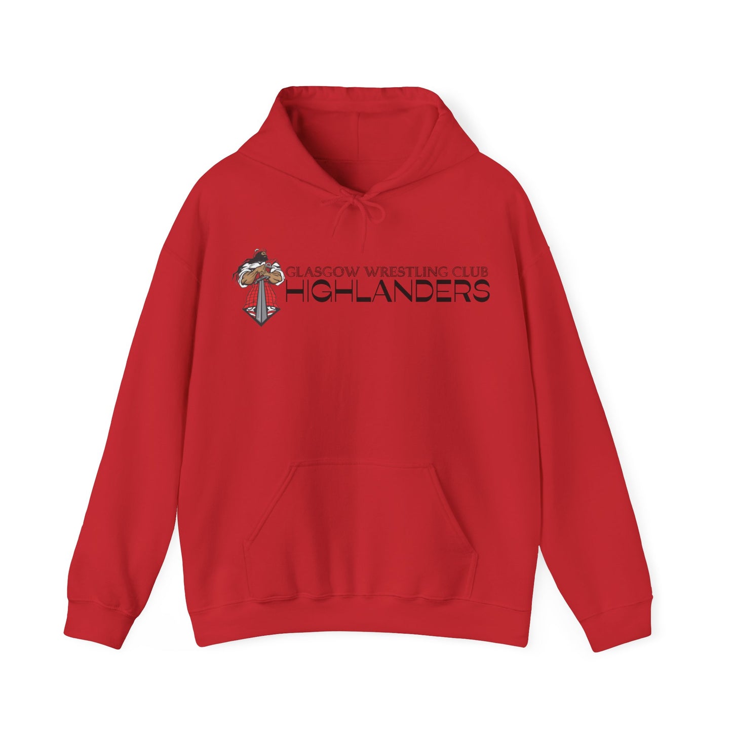 Glasgow Highlanders for him Adult Unisex Heavy Blend™ Hooded Sweatshirt in Red, White, or Sport Grey