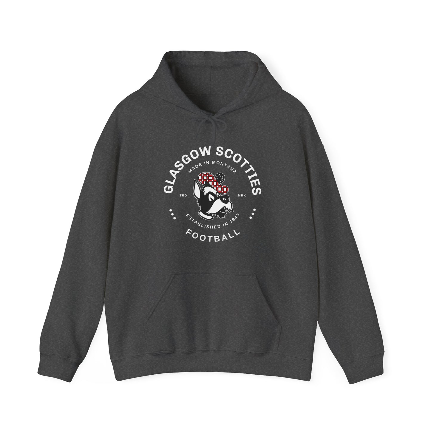 Glasgow Scotties Football Trademark Unisex Heavy Blend™ Hooded Sweatshirt in Red, Black or Dark Heather