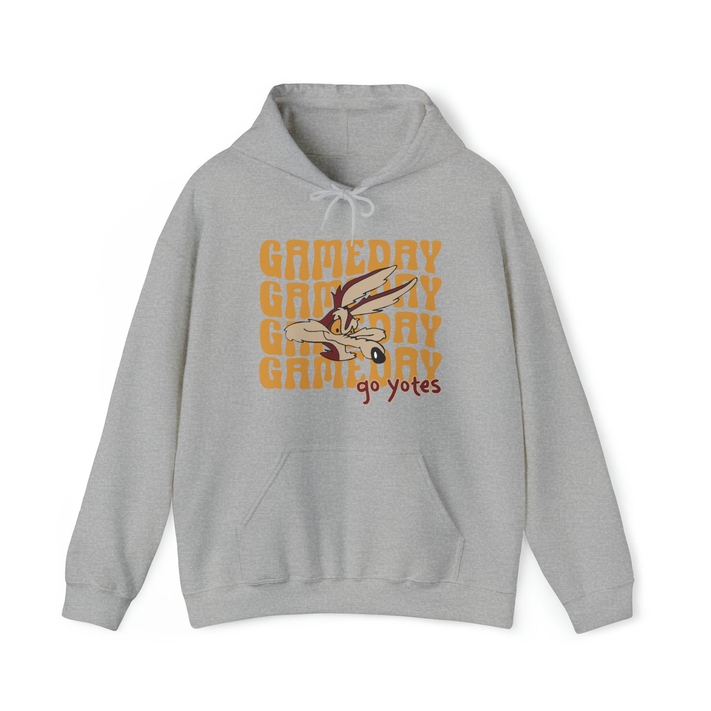 Shelby Coyotes Gameday Adult Unisex Heavy Blend™ Hooded Sweatshirt in Maroon, Black, Grey, or White