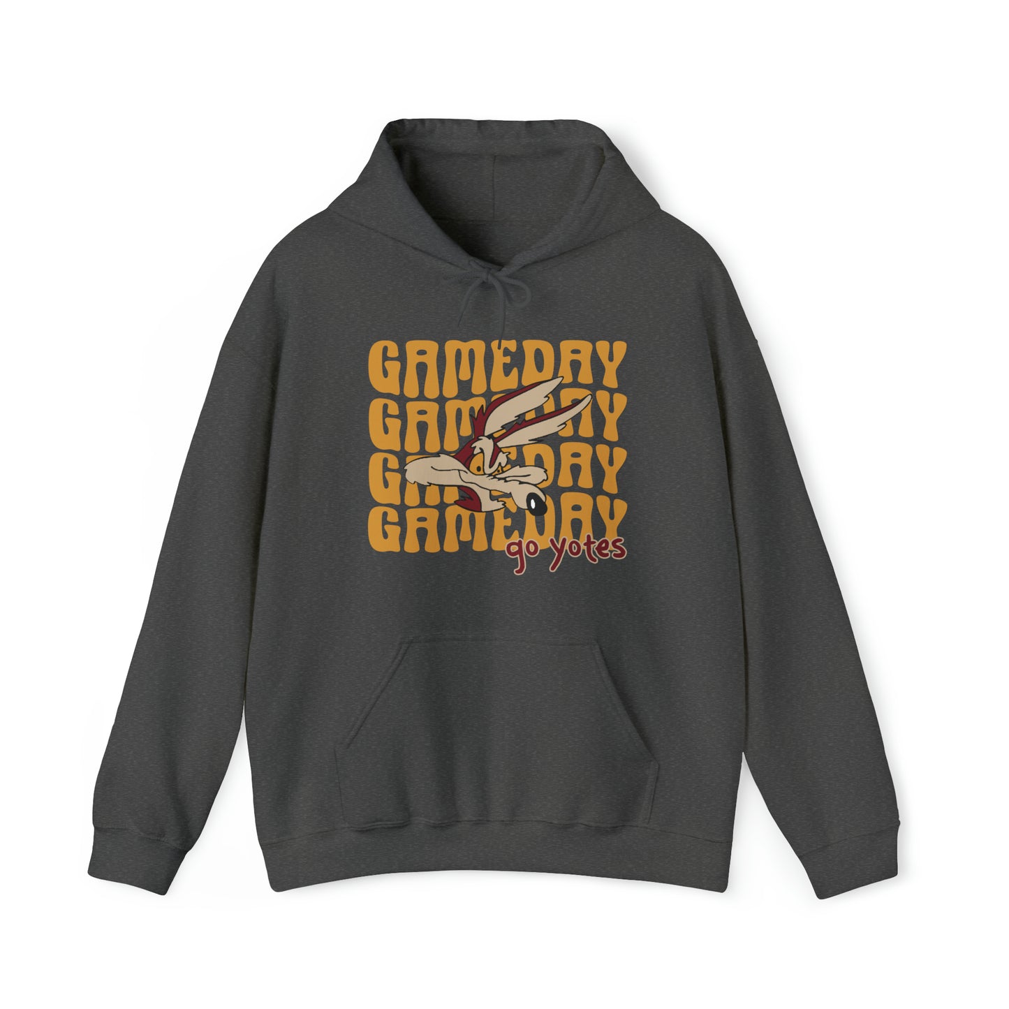 Shelby Coyotes Gameday Adult Unisex Heavy Blend™ Hooded Sweatshirt in Maroon, Black, Grey, or White