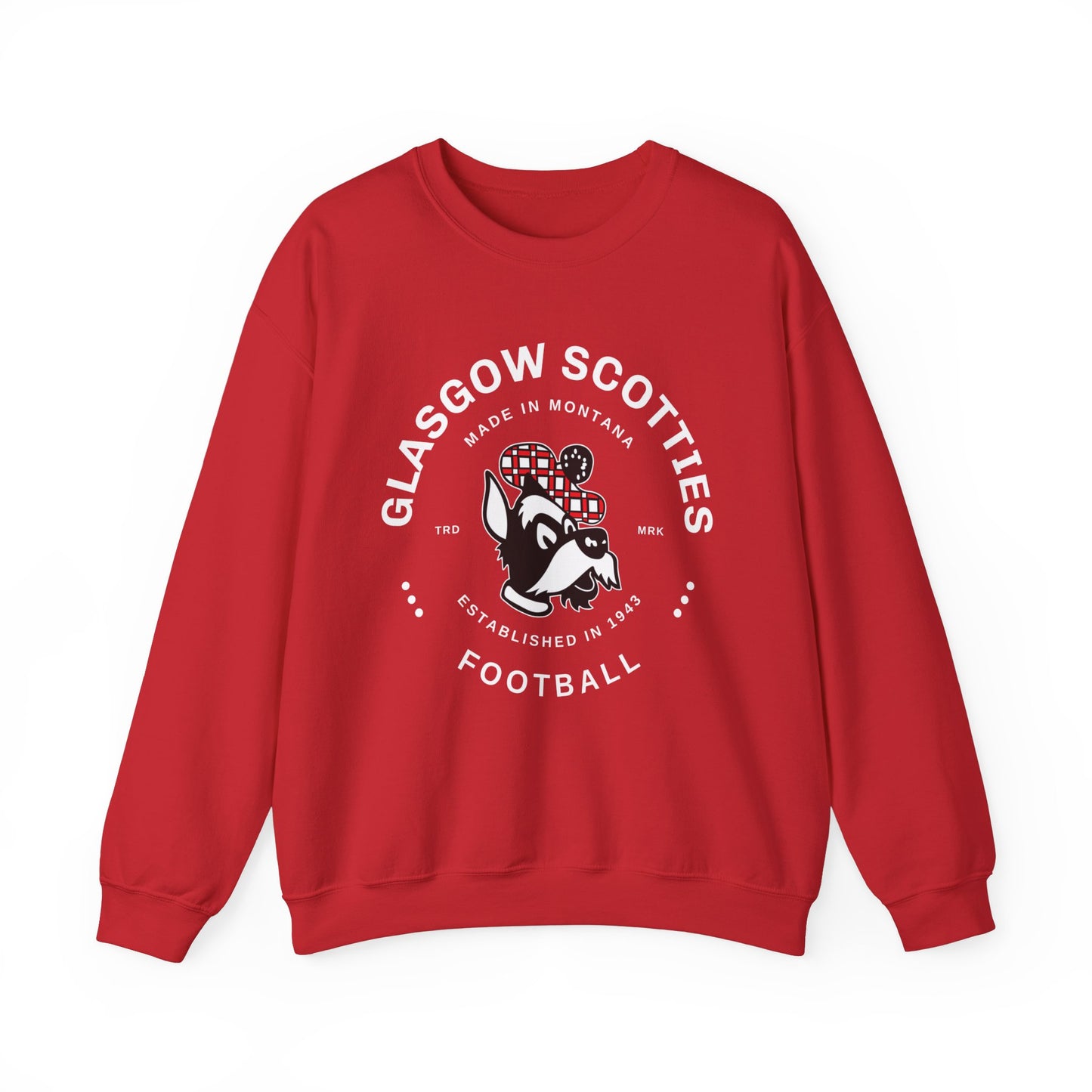 Glasgow Scotties Football Trademark Adult Unisex Heavy Blend™ Crewneck Sweatshirt in Black, Red or Dark Heather