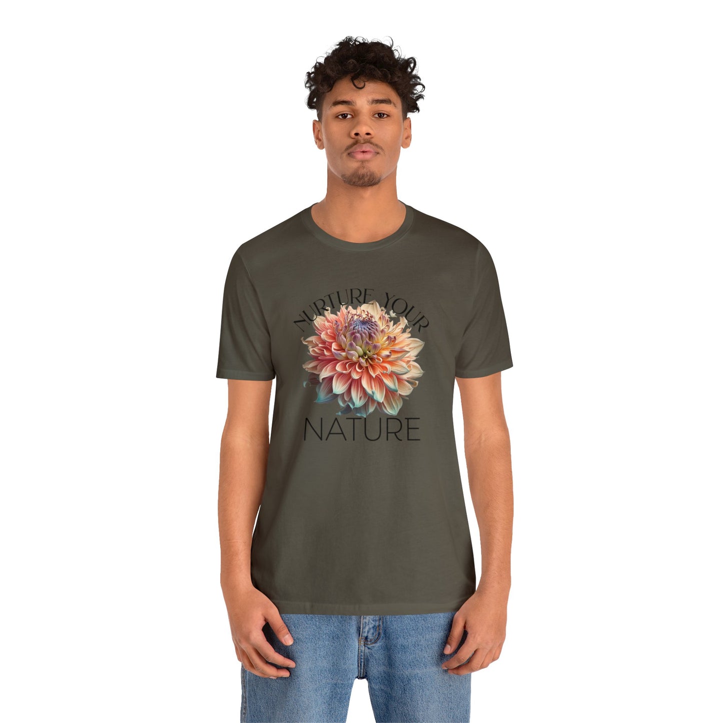 SolLingo Tee Nurture Your Nature Adult Unisex Jersey Short Sleeve Tee in 16 Colors