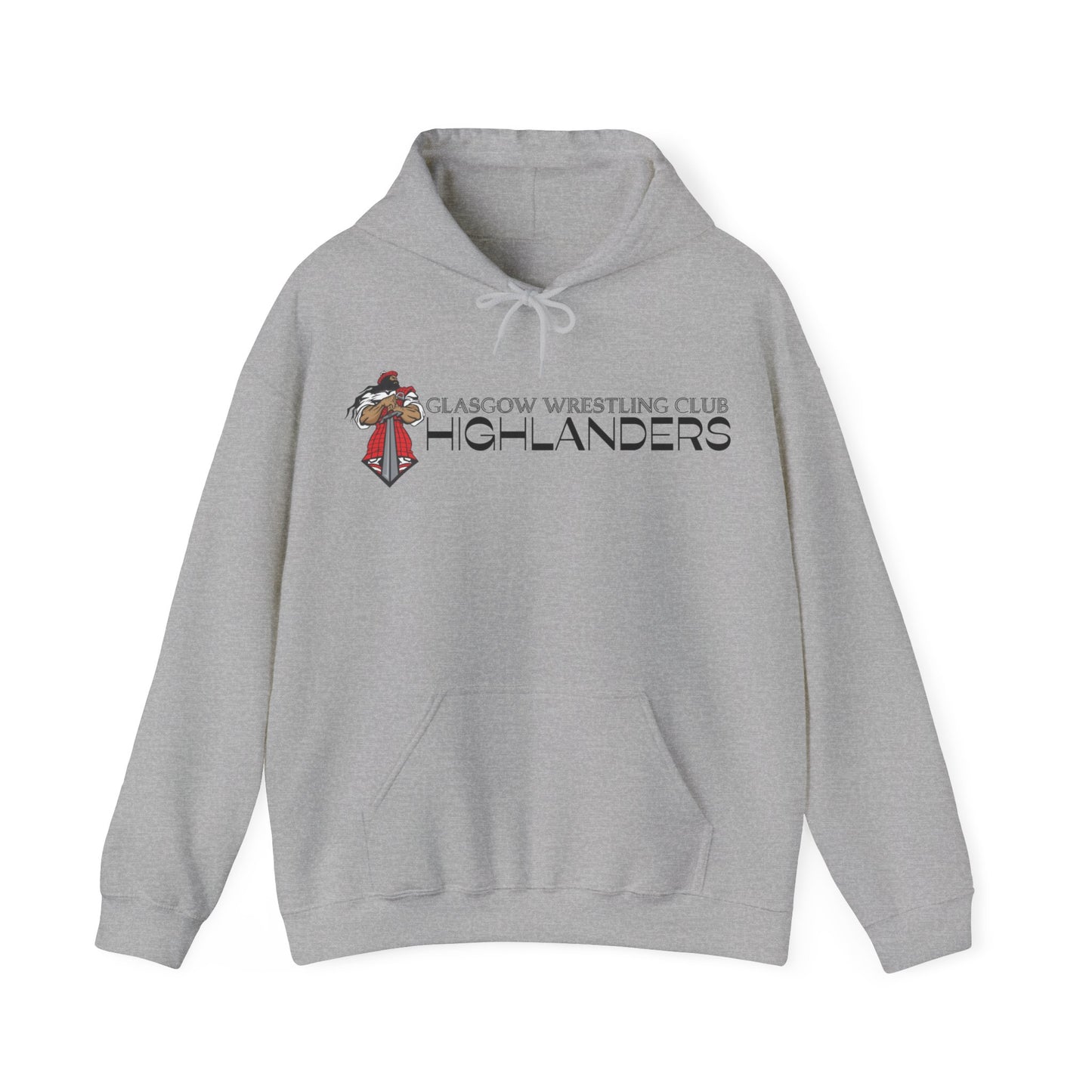 Glasgow Highlanders for him Adult Unisex Heavy Blend™ Hooded Sweatshirt in Red, White, or Sport Grey