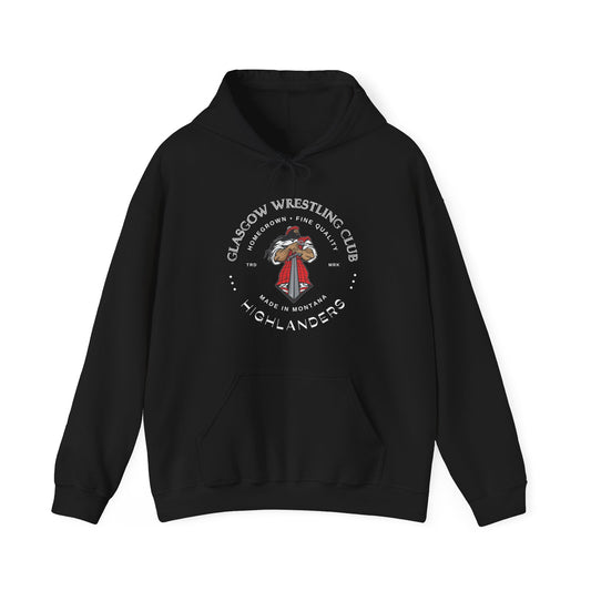 Glasgow Highlanders for him Trade Mark Adult Unisex Heavy Blend™ Hooded Sweatshirt in Red, Black, Dark Heather, or Sport Grey