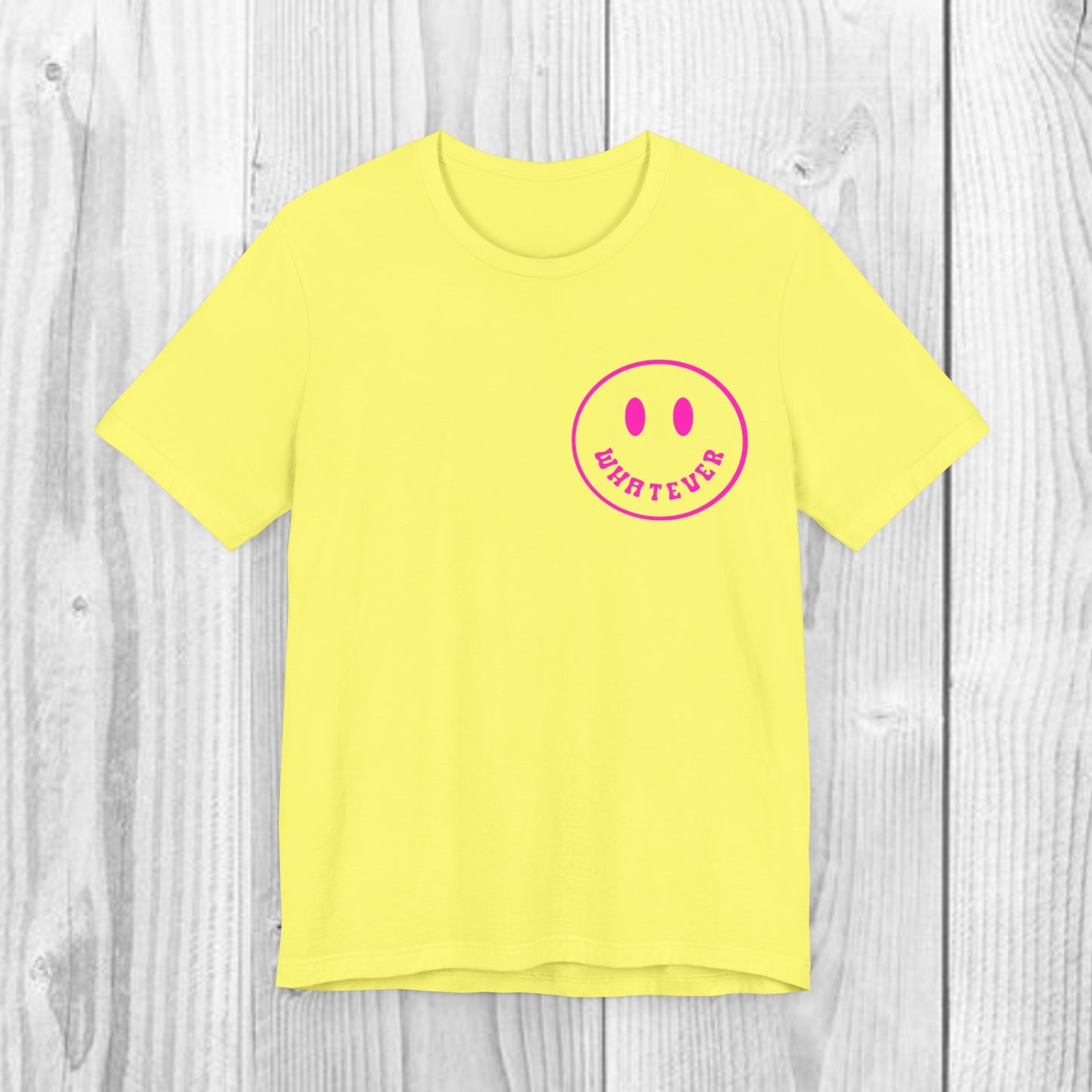 SolLingo Whatever Smiley Adult Unisex Jersey Short Sleeve Tee in 11 colors