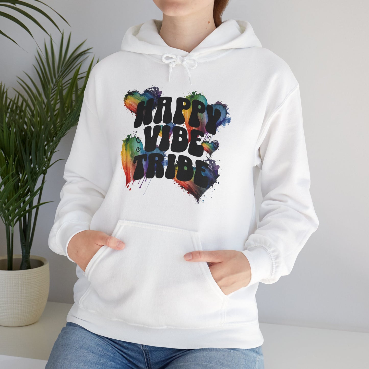 Happy Vibe Tribe Adult Unisex Heavy Blend Hooded Sweatshirt