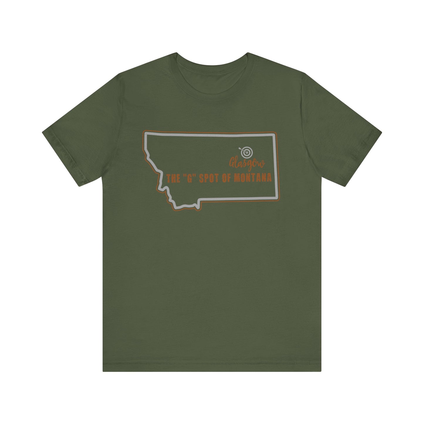 Naked Acres The "G" spot of Montana Adult Unisex Jersey Short Sleeve Tee in 12 colors