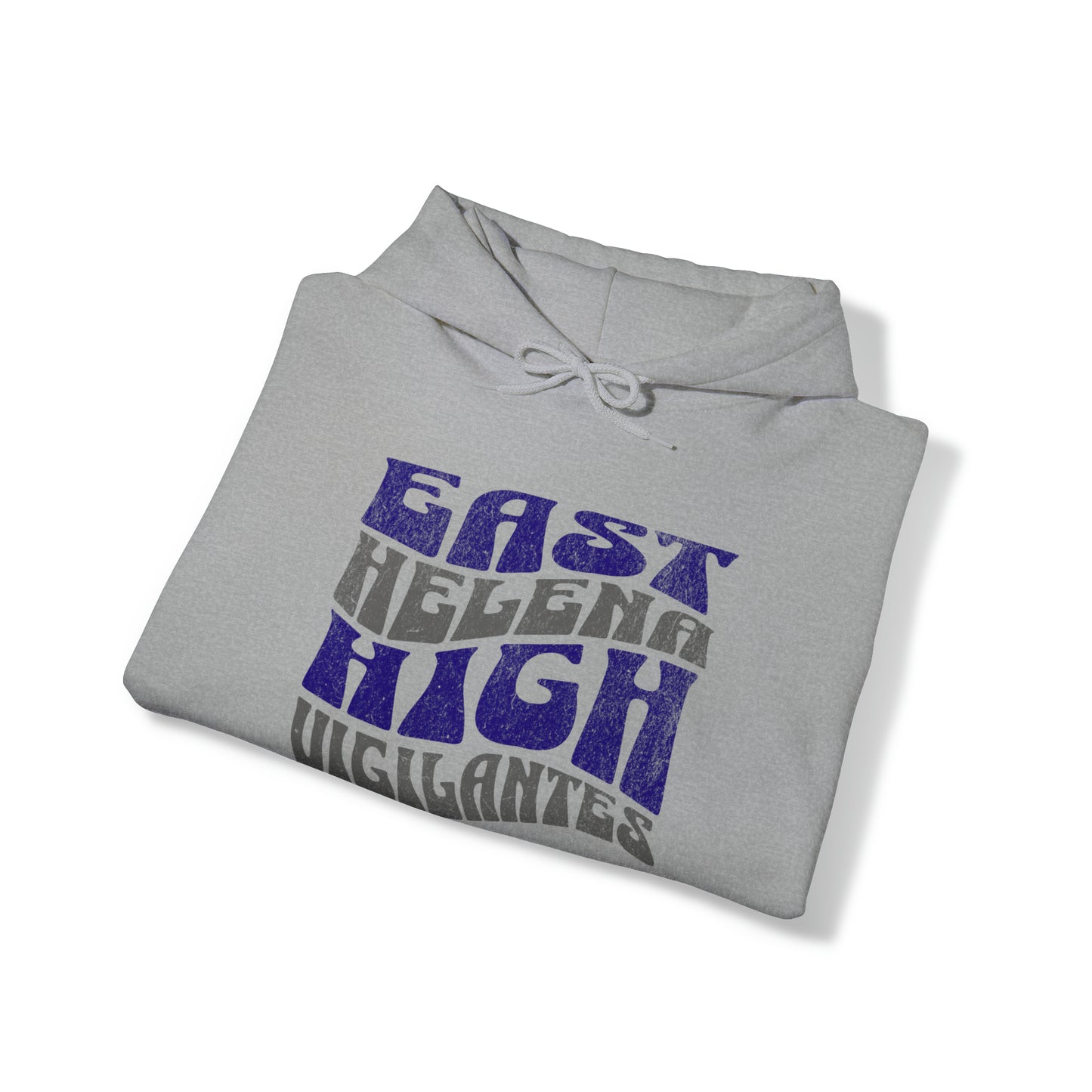 East Helena High Vigilantes Adult Unisex Hoodie in Grey, Black, and White