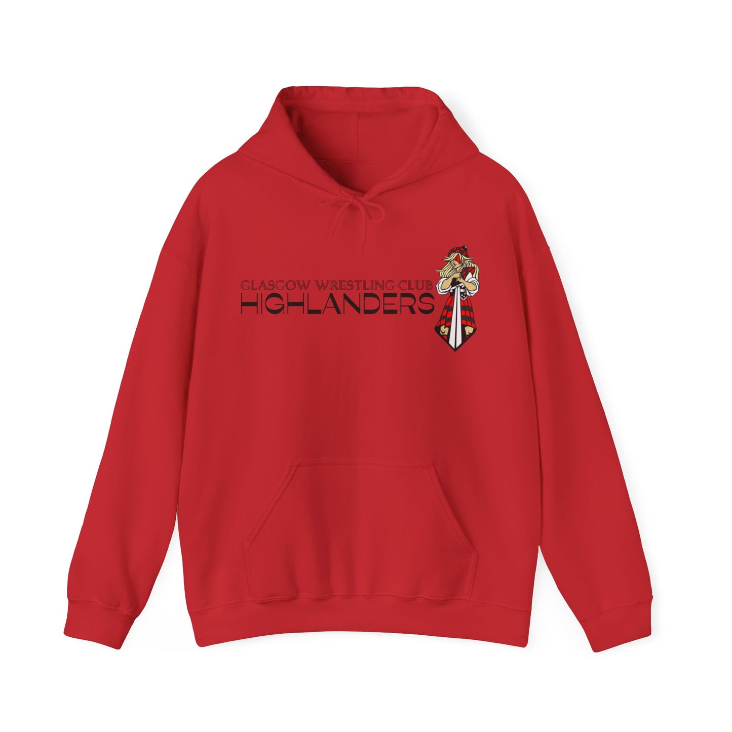 Glasgow Highlanders for her Adult Unisex Heavy Blend™ Hooded Sweatshirt in Red, White, or Sport Grey