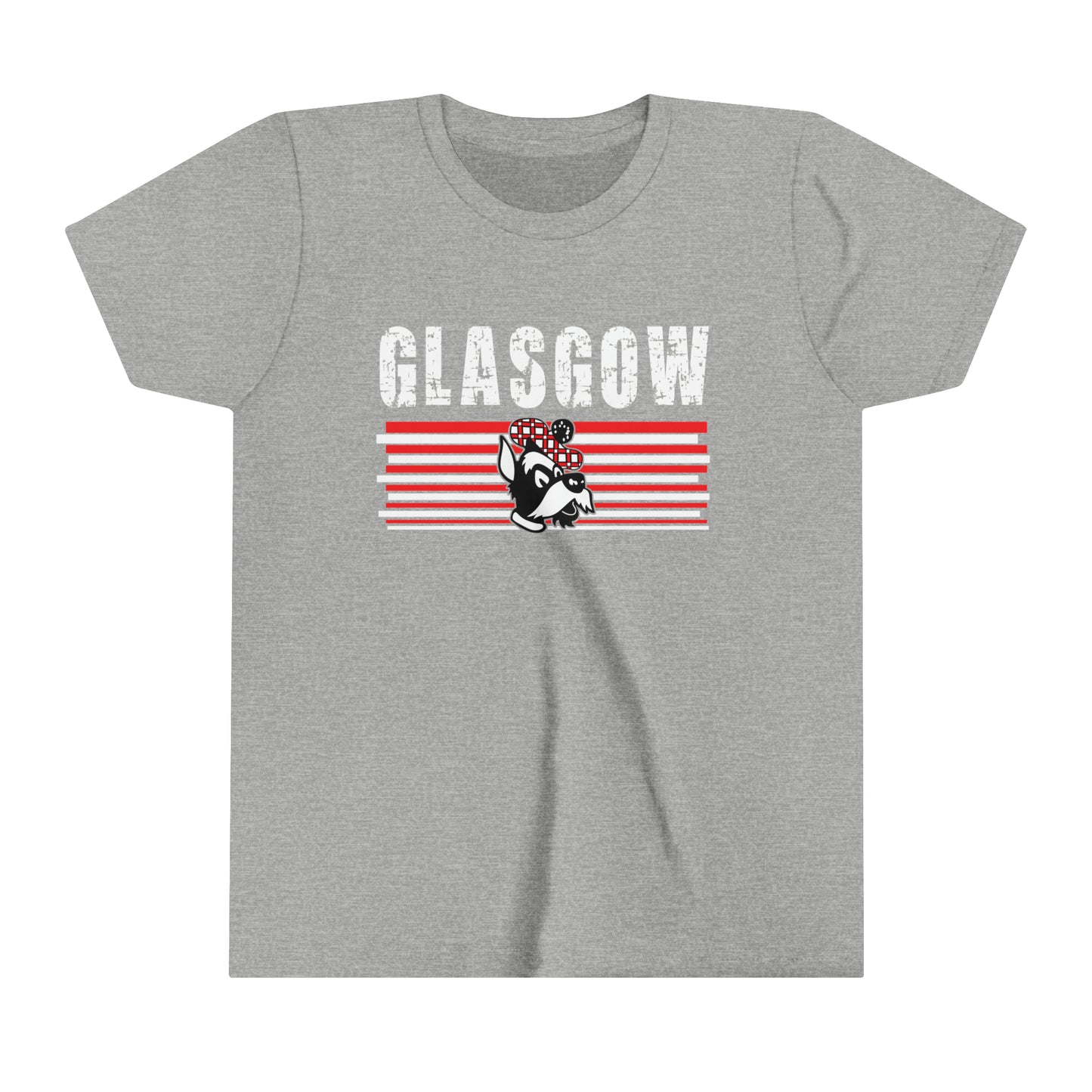 Glasgow Scotties Retro Lines Youth Short Sleeve Tee in Black or Grey