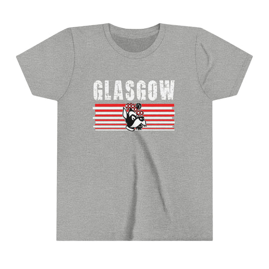 Glasgow Scotties Retro Lines Youth Short Sleeve Tee in Black or Grey