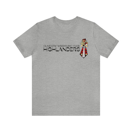 Glasgow Highlanders for her Adult Unisex Jersey Short Sleeve Tee in White, Athletic Heather, or Heather Red