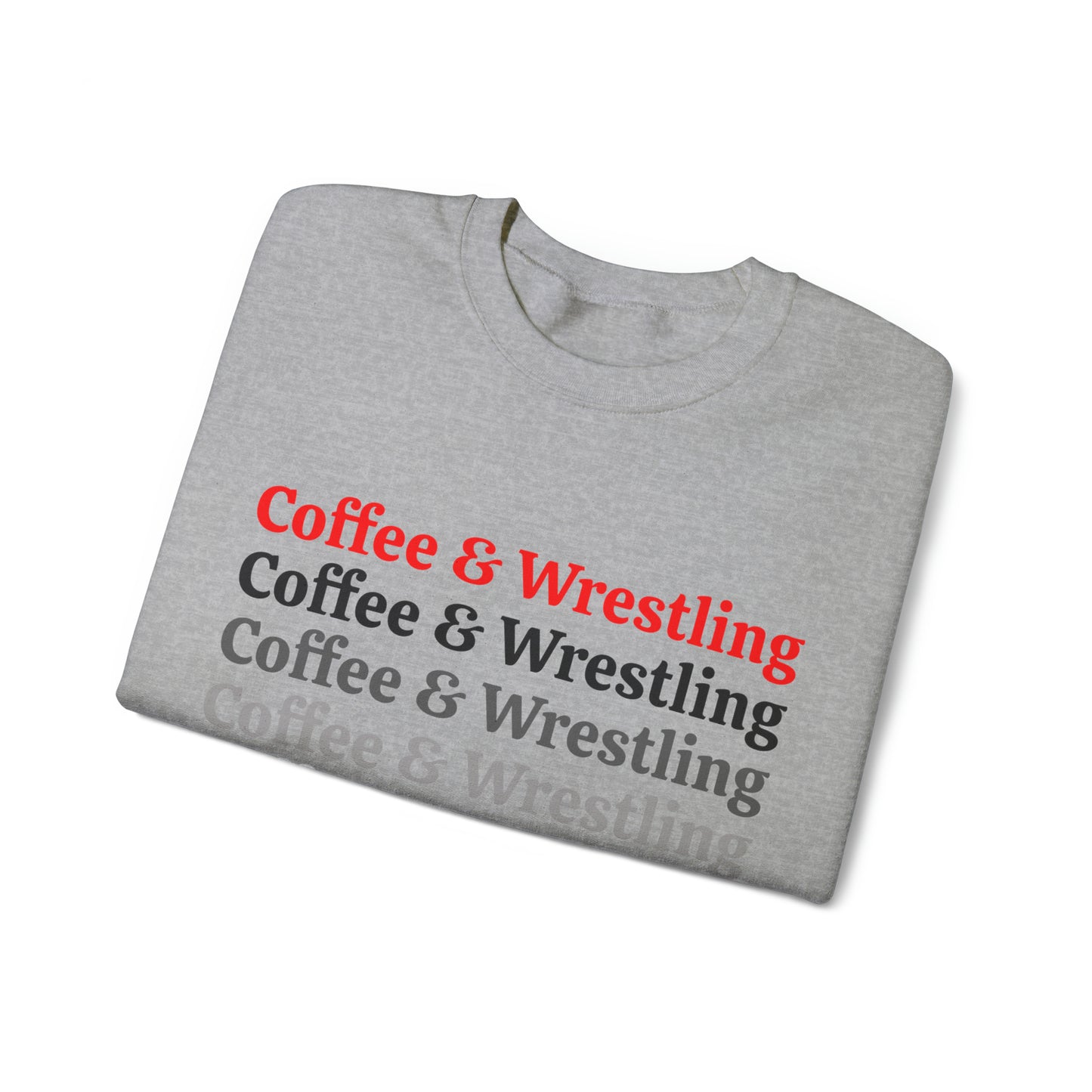 Glasgow Coffee and Wrestling Adult Unisex Heavy Blend™ Crewneck Sweatshirt in White or Grey