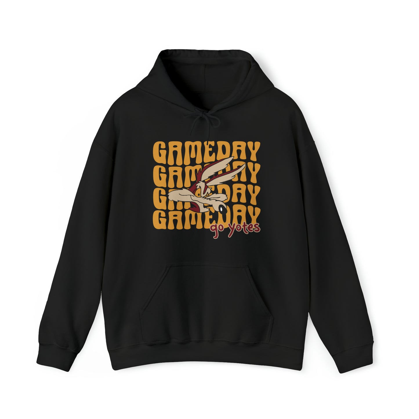 Shelby Coyotes Gameday Adult Unisex Heavy Blend™ Hooded Sweatshirt in Maroon, Black, Grey, or White