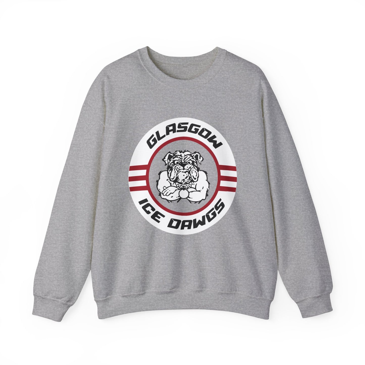 Glasgow Ice Dawgs Adult Unisex Heavy Blend™ Crewneck Sweatshirt in Black, Sport Grey, Dark Heather or White