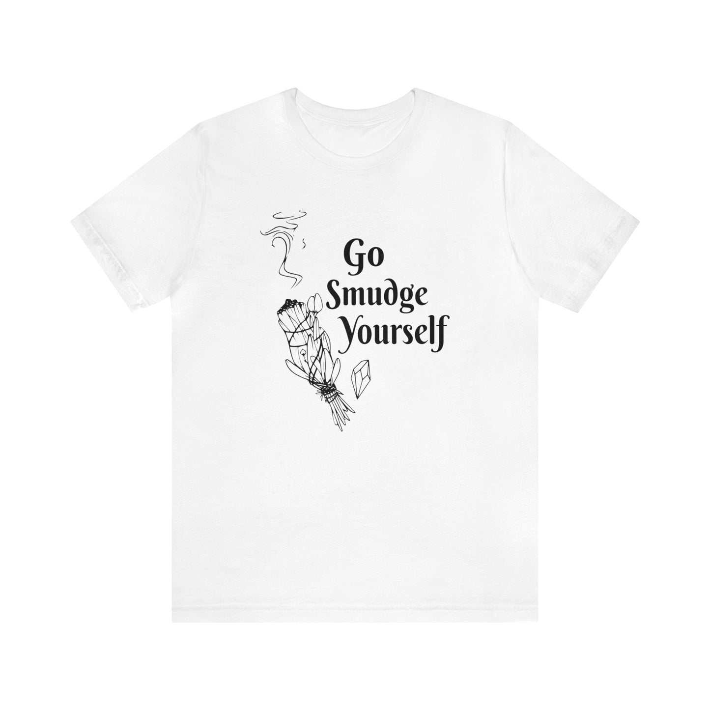 SolLingo Go Smudge Yourself Adult Unisex Jersey Short Sleeve Tee in White, Ice Blue, Natural or Silver