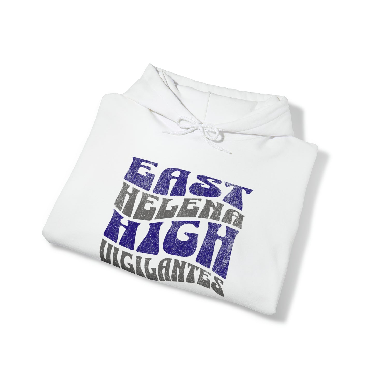 East Helena High Vigilantes Adult Unisex Hoodie in Grey, Black, and White