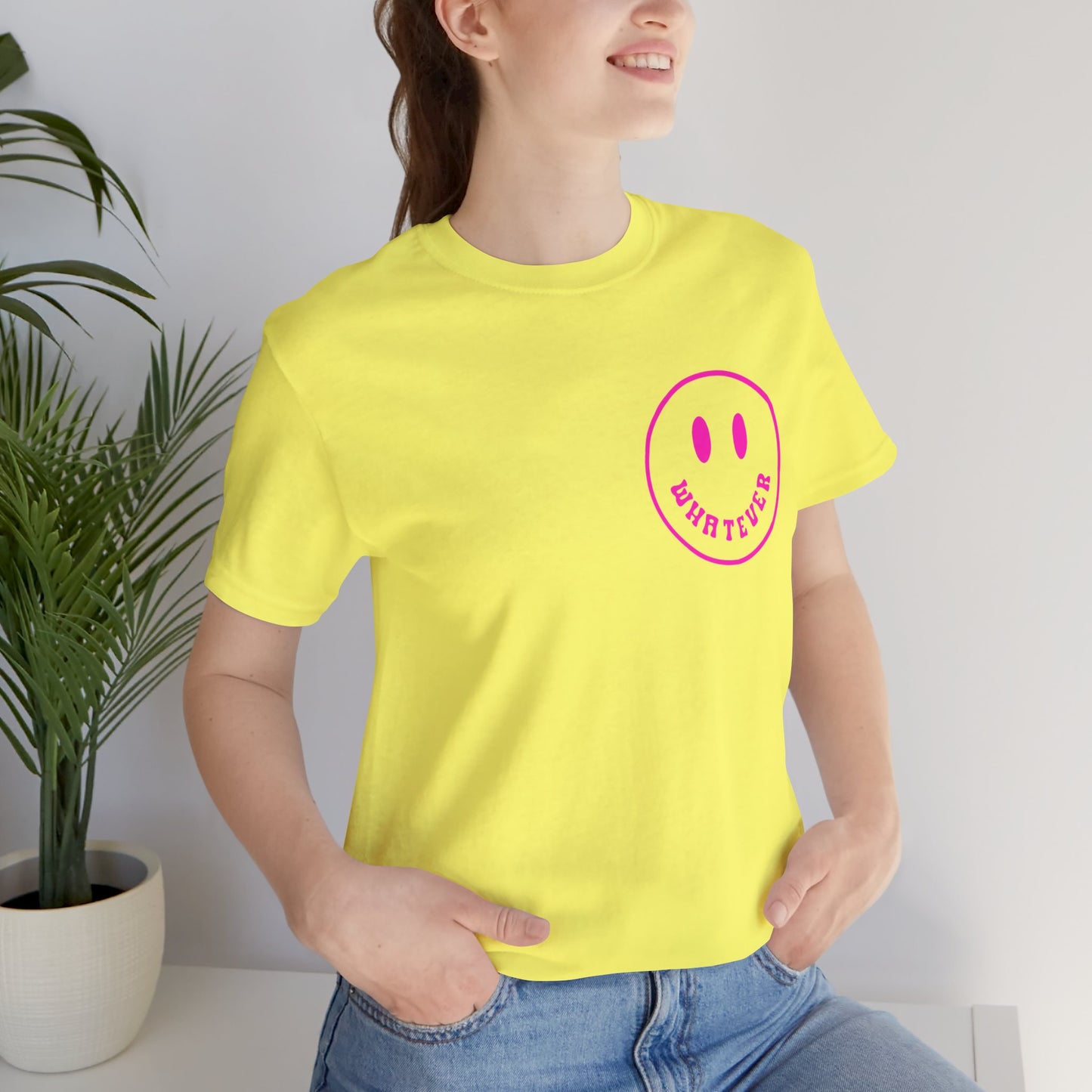 SolLingo Whatever Smiley Adult Unisex Jersey Short Sleeve Tee in 11 colors